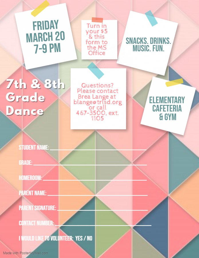 7th & 8th Grade Dance - March 20